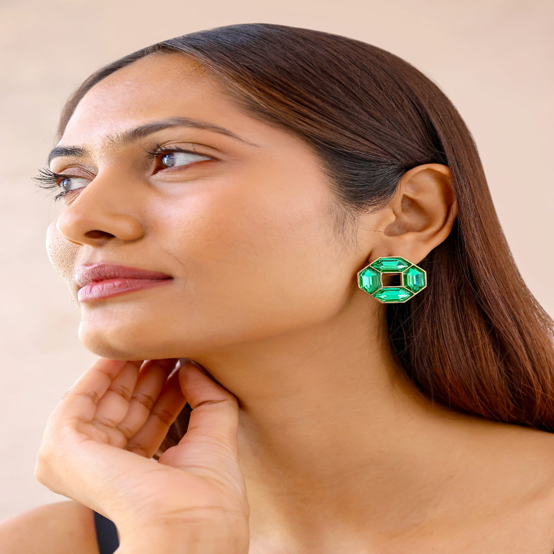 Cavana Mini Studs (emerald) - CAMS6001_GRE