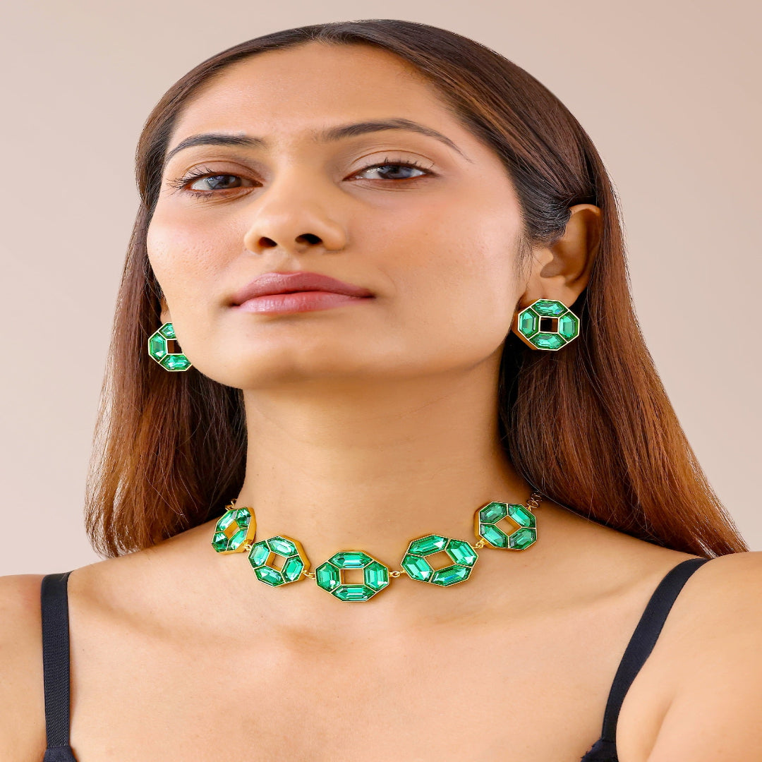 Cavana Necklace Set (Emerald) - CANS6006_GRE