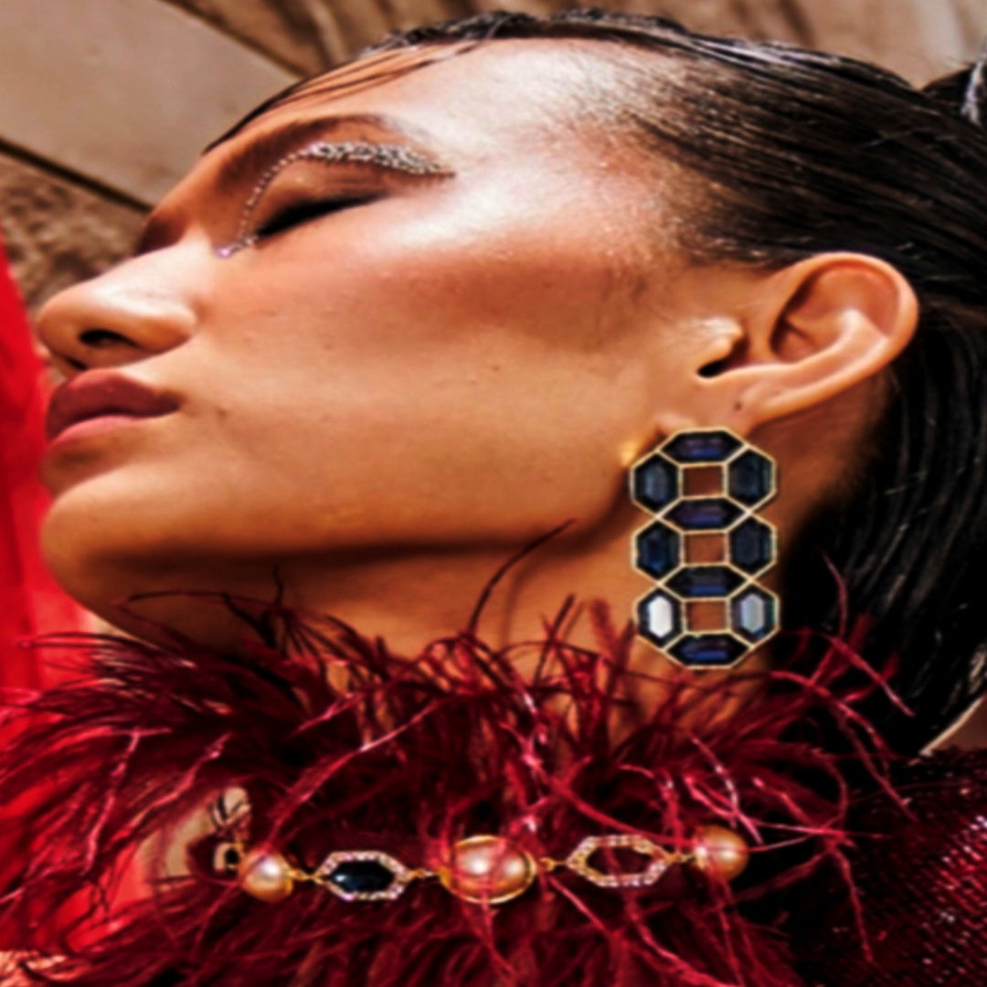 Cavana Statement Studs (Sapphire) - CASS6003_BLU