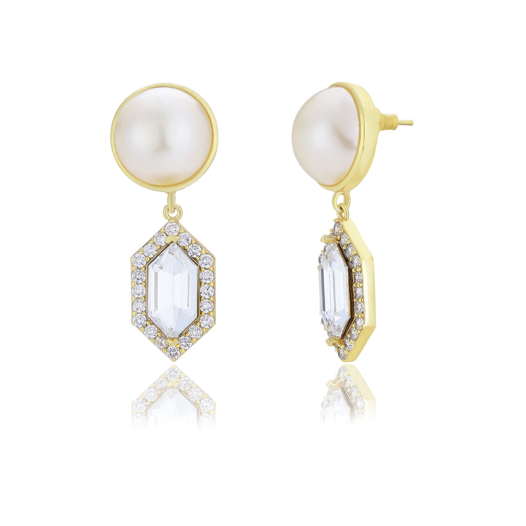 Cavi Drop Earrings (White) - CADE5001_WHI