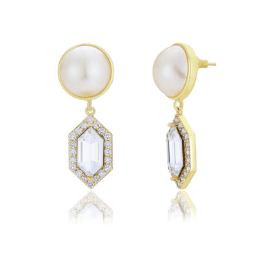 Cavi Drop Earrings (White) - CADE5001_WHI