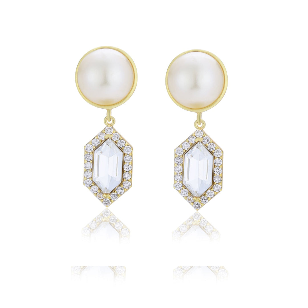 Cavi Drop Earrings (White) - CADE5001_WHI