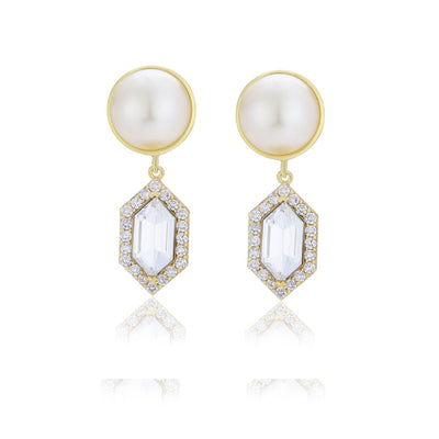 Cavi Drop Earrings (White) - CADE5001_WHI
