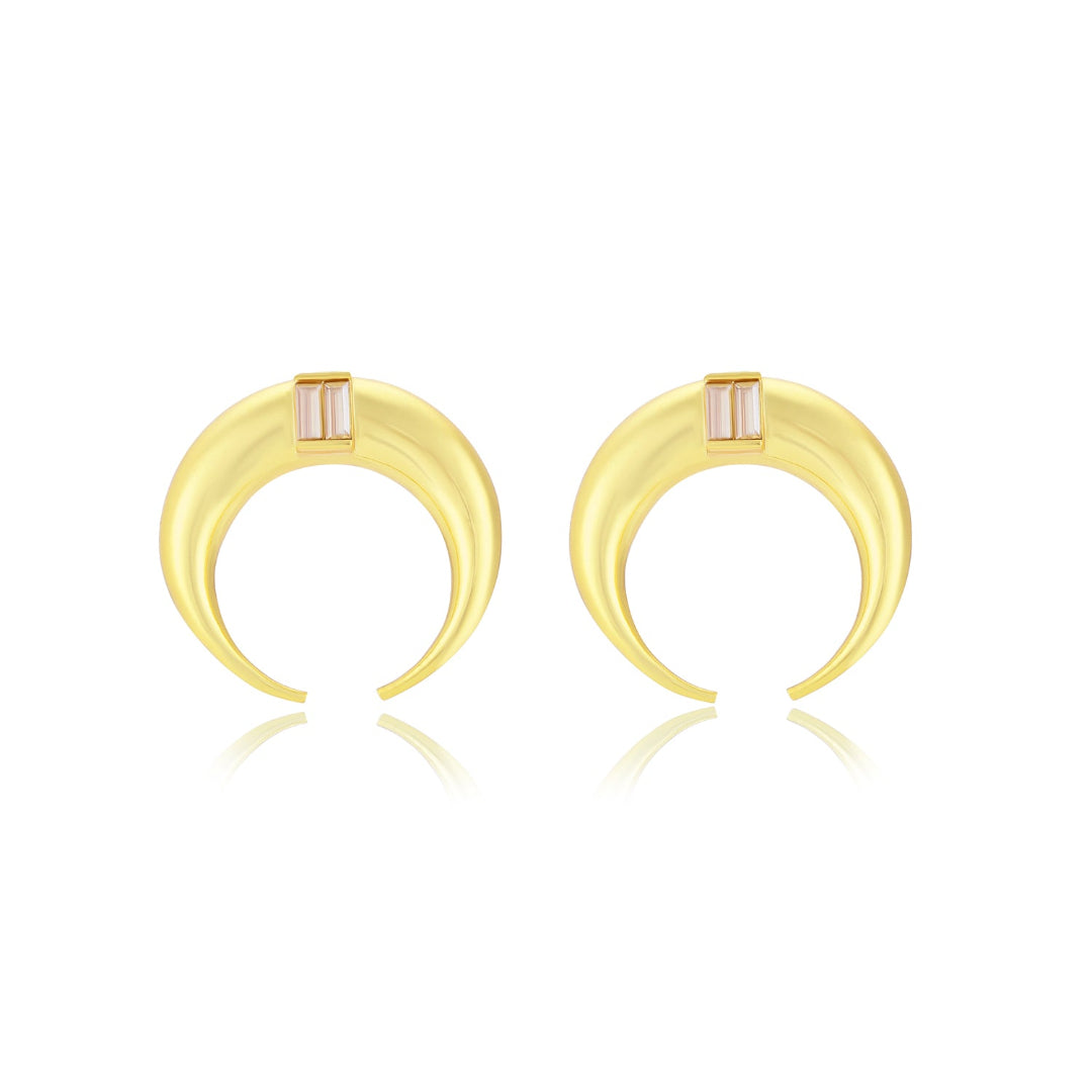 Copa Moon Earrings (White) - BBCOHE5004_WHI