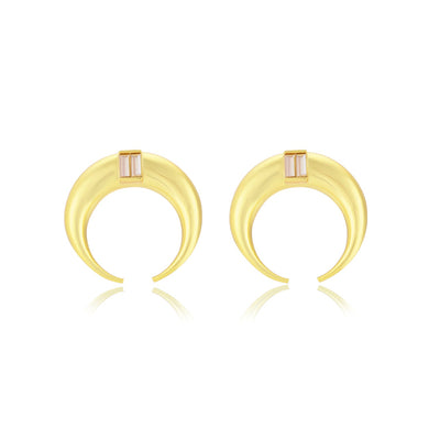 Copa Moon Earrings (White) - BBCOHE5004_WHI