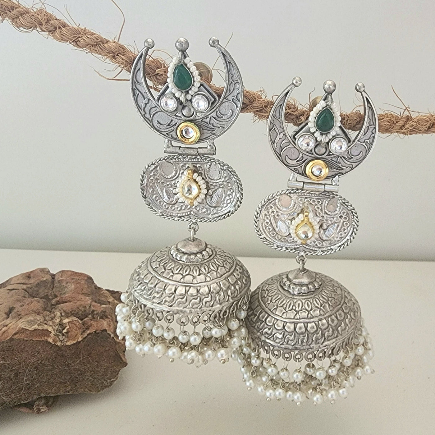 Golden Long Jhumka Earring - ERF482B