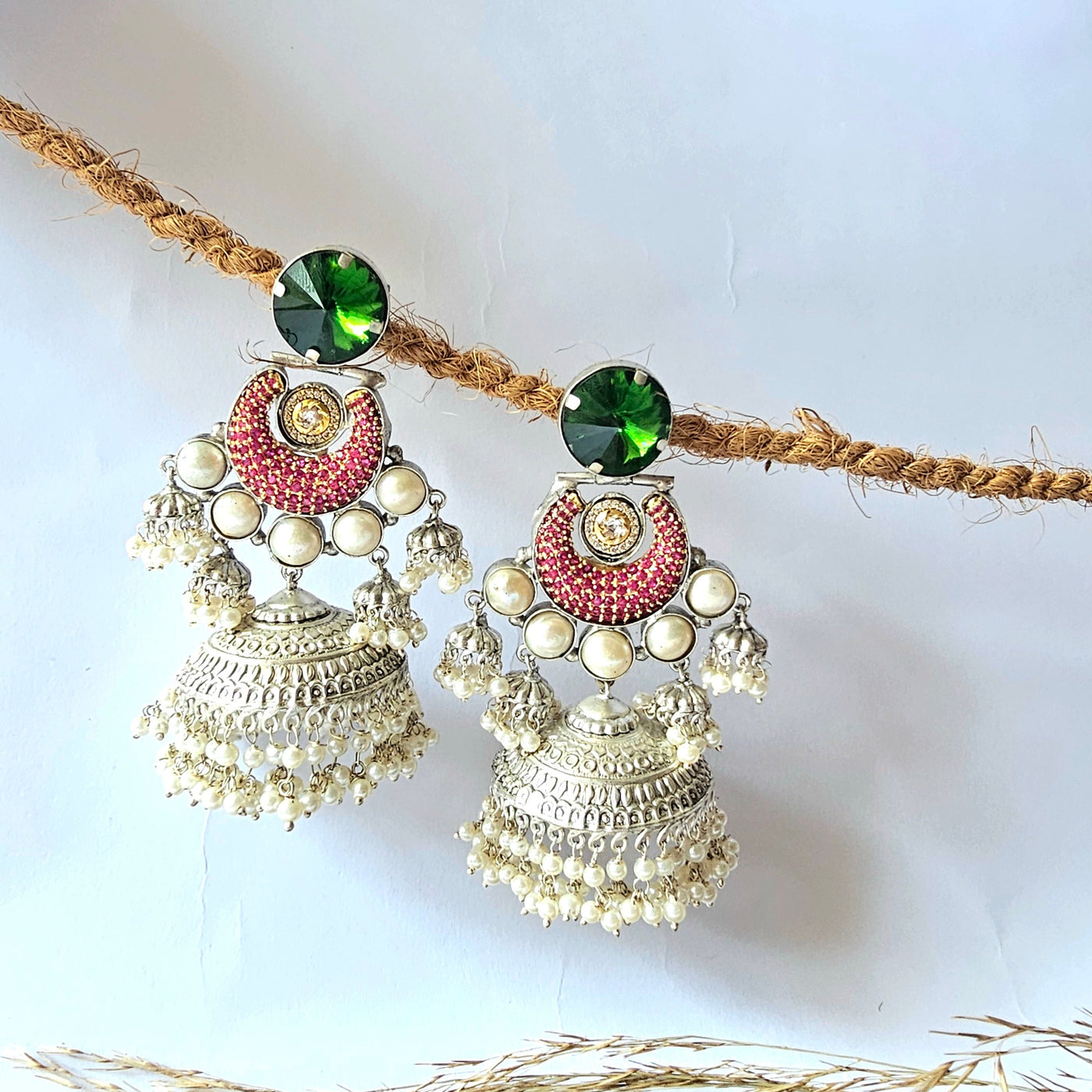 Silver Big Jhumka Earring - ERF518