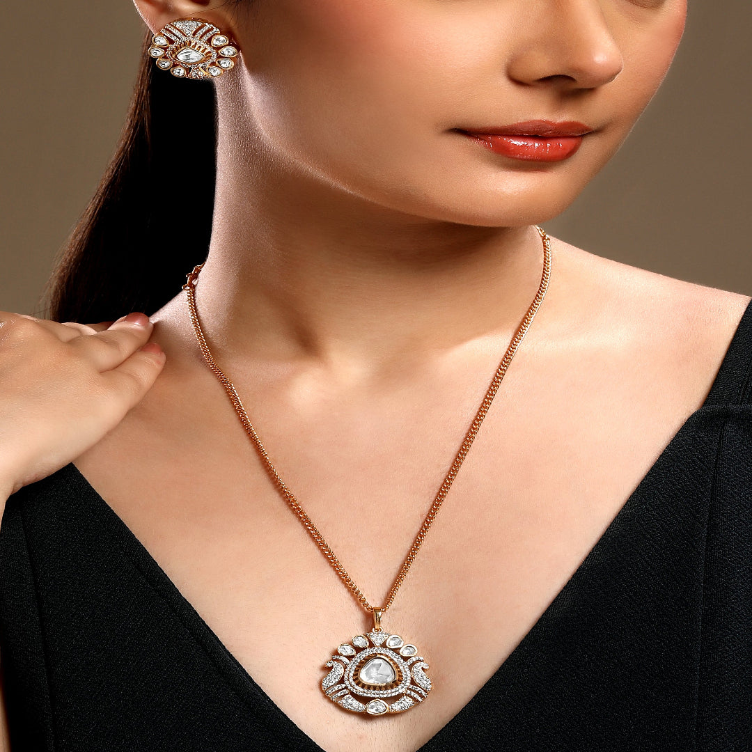 Empress Charm Kundan Necklace Set - HRNS350