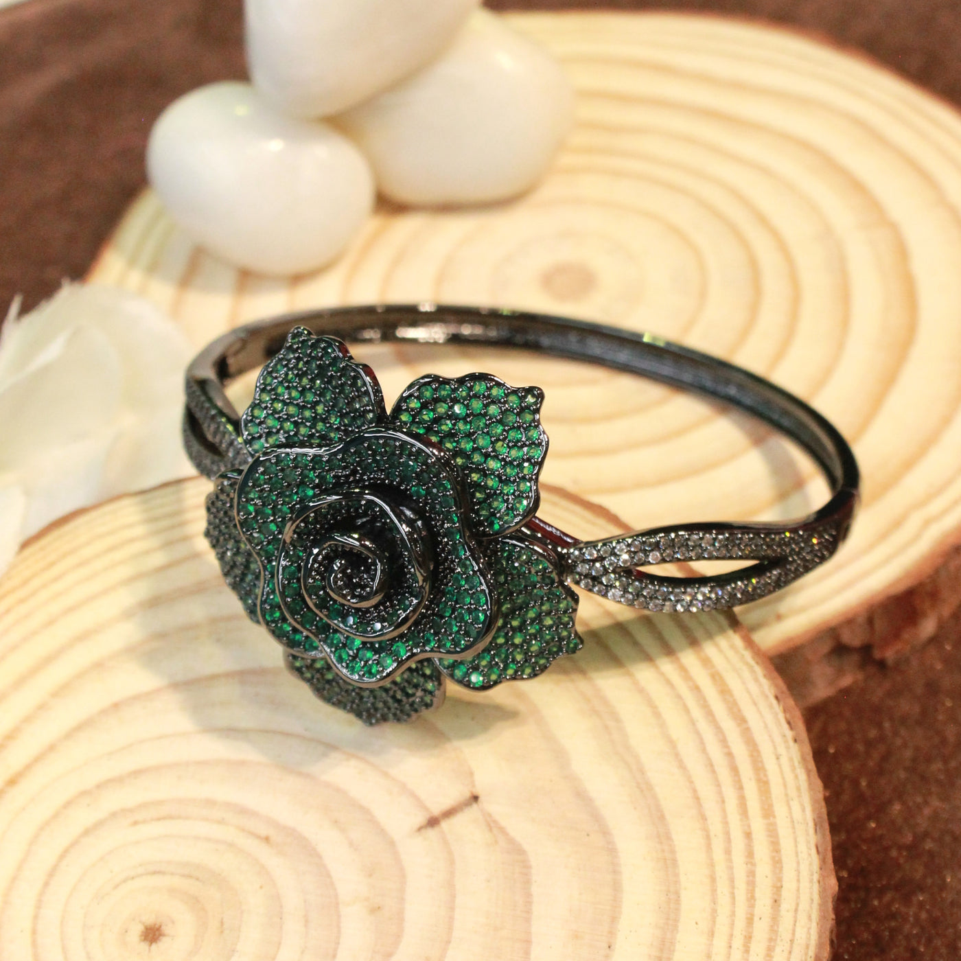 Green Rose Flower Bracelet - SIA451765 _A