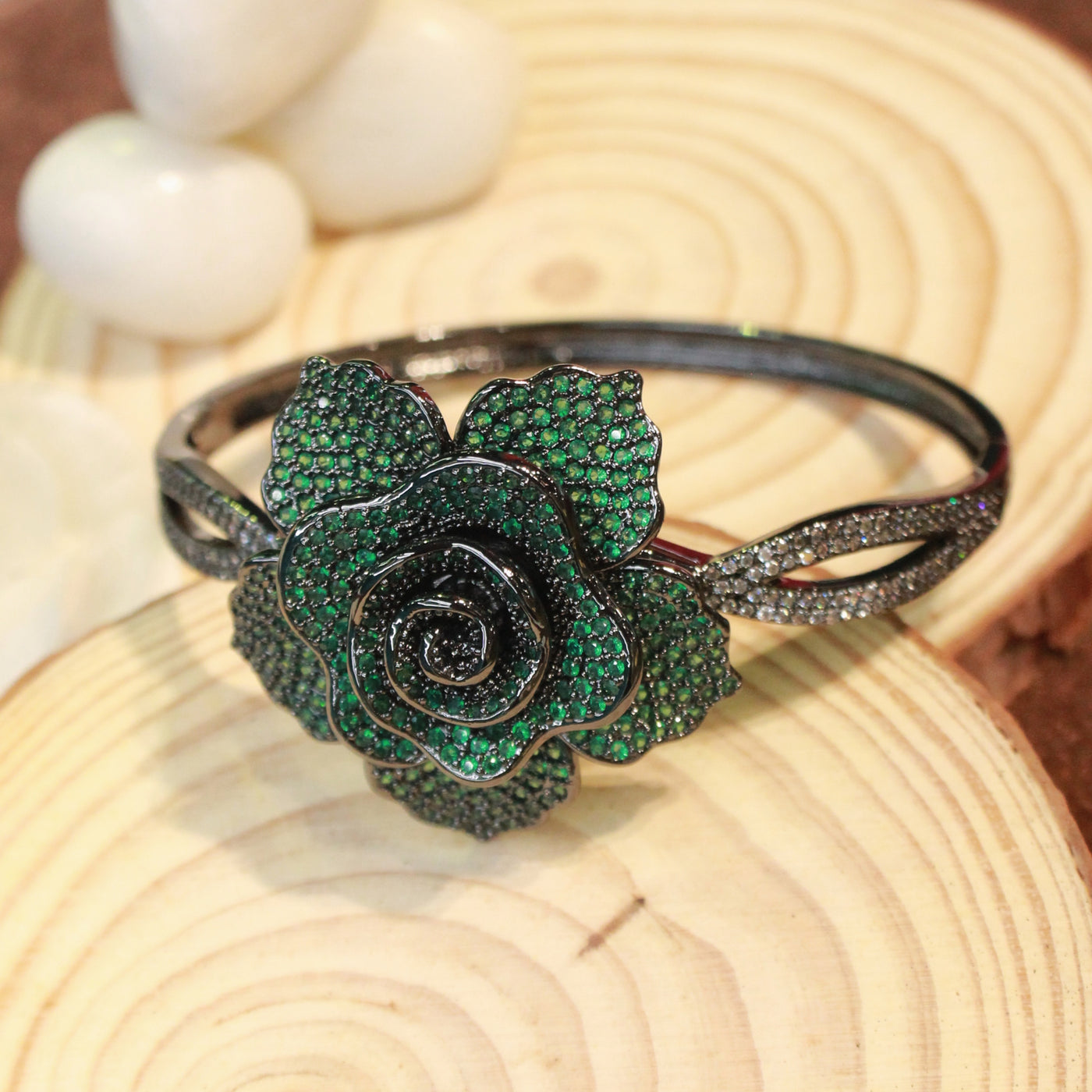 Green Rose Flower Bracelet - SIA451765 _A