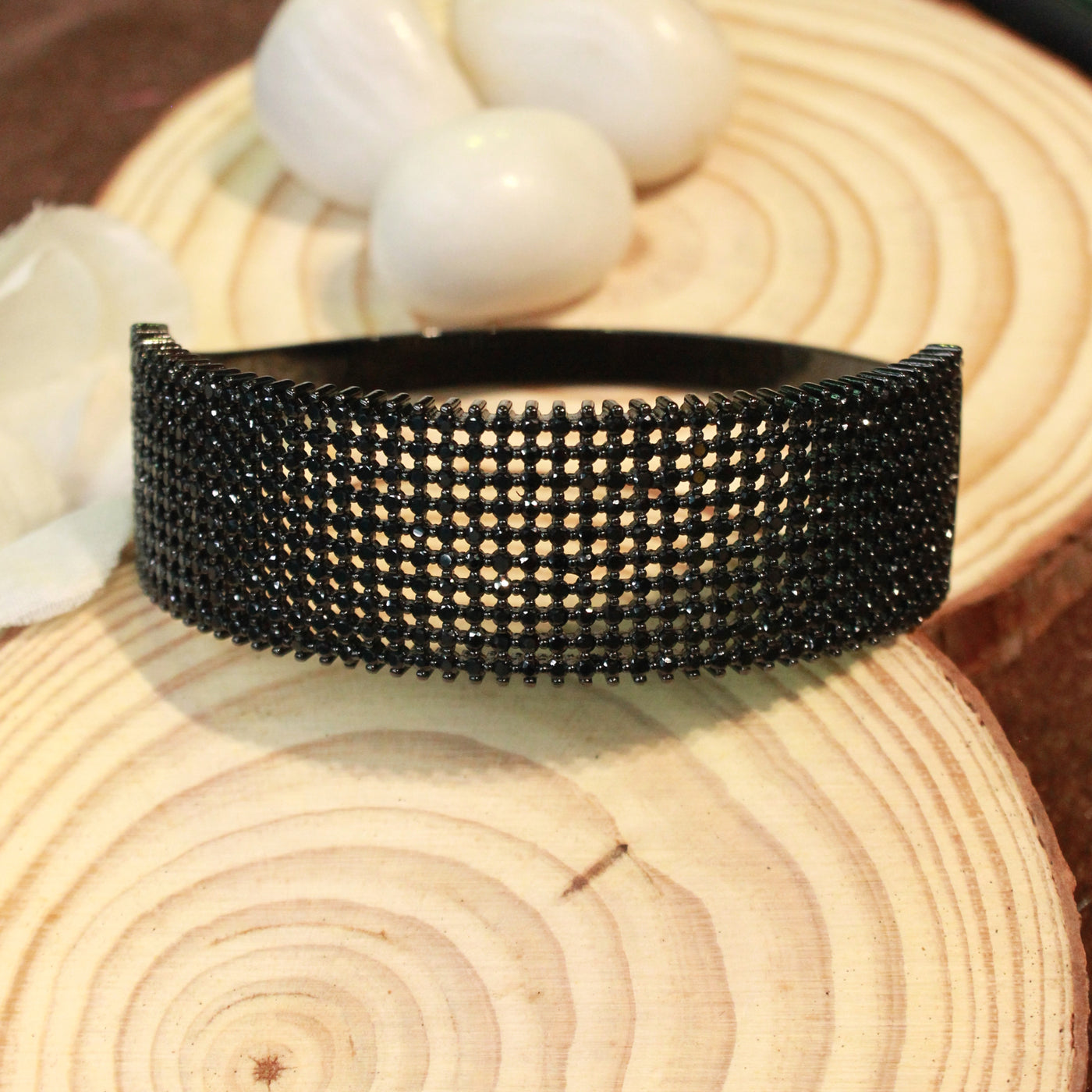 Black Curved Cuff Bracelet - SIA451764