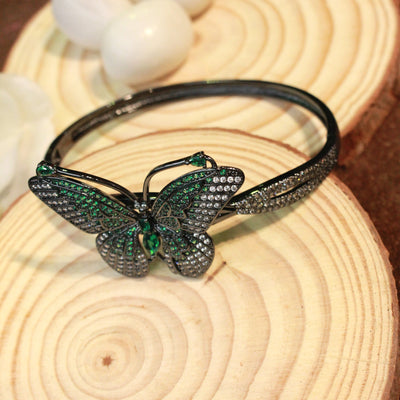 Green & Silver Butterfly Bracelet - SIA451762_C