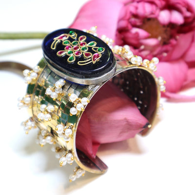 Ethnic Pearl Kada Bracelet - SIA452148