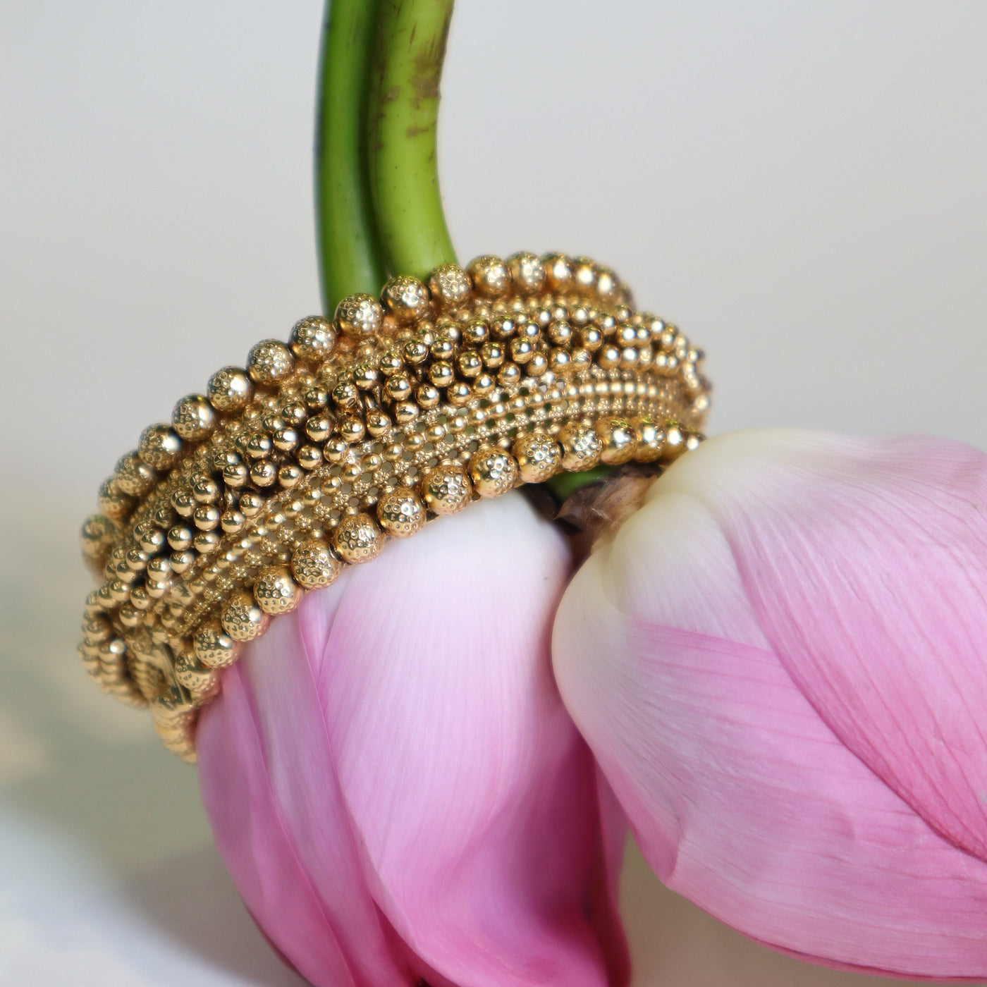 Radiant Gold Beaded Bangles -SIA447502