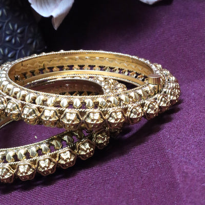 Classic Gold-Tone Ghungroo Bangles - SIA454262