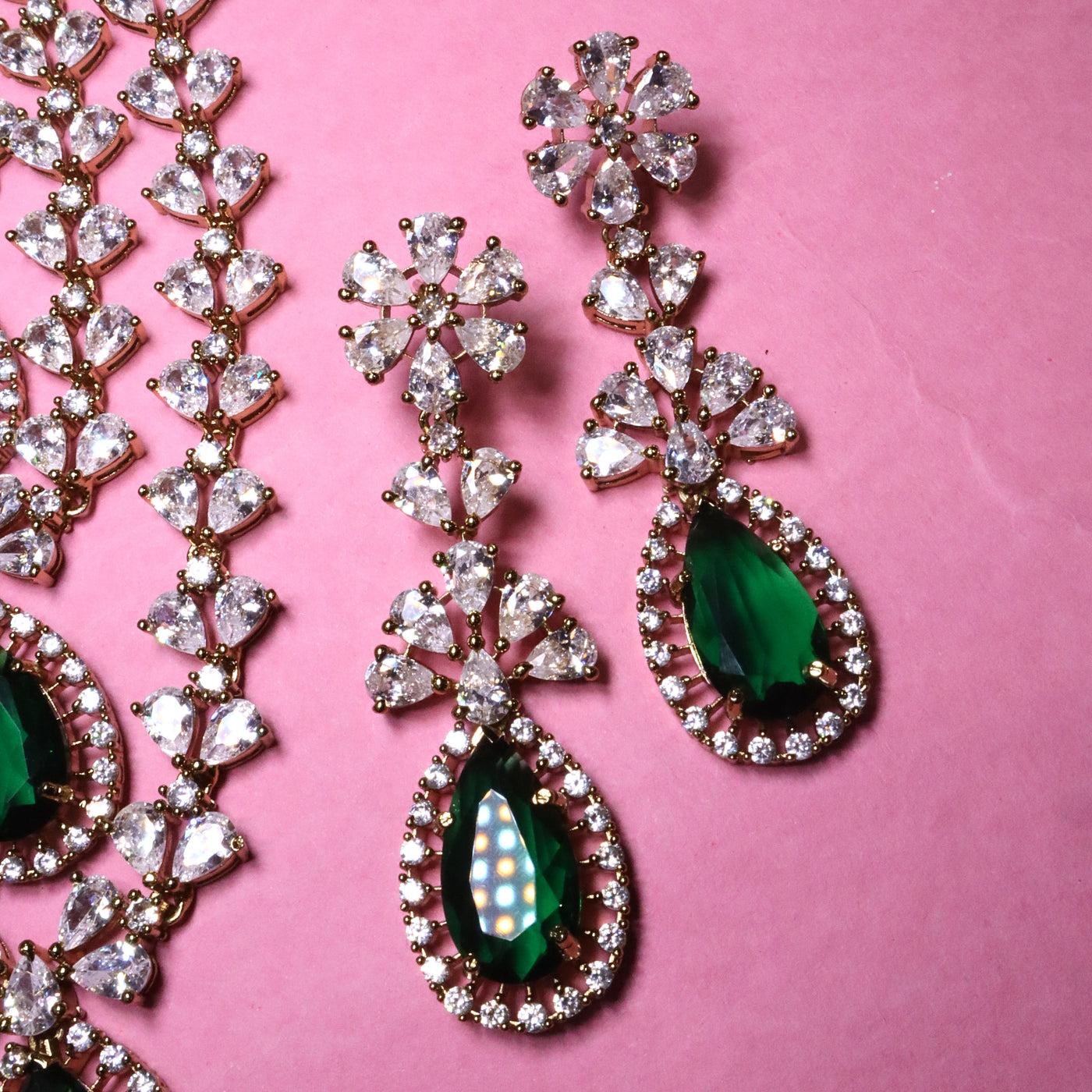 Showcase of Multi-Strand and Choker Style Polki/AD Jewelry Sets - SIA456153