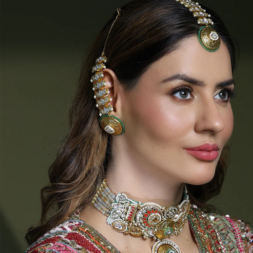 Heritage Kundan Meenakari Ear Cuff -JBRAUG3014