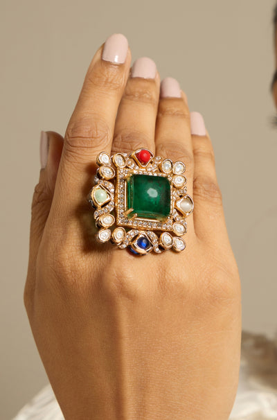 Emerald Prism Square Ring - JBRITIBSRG1