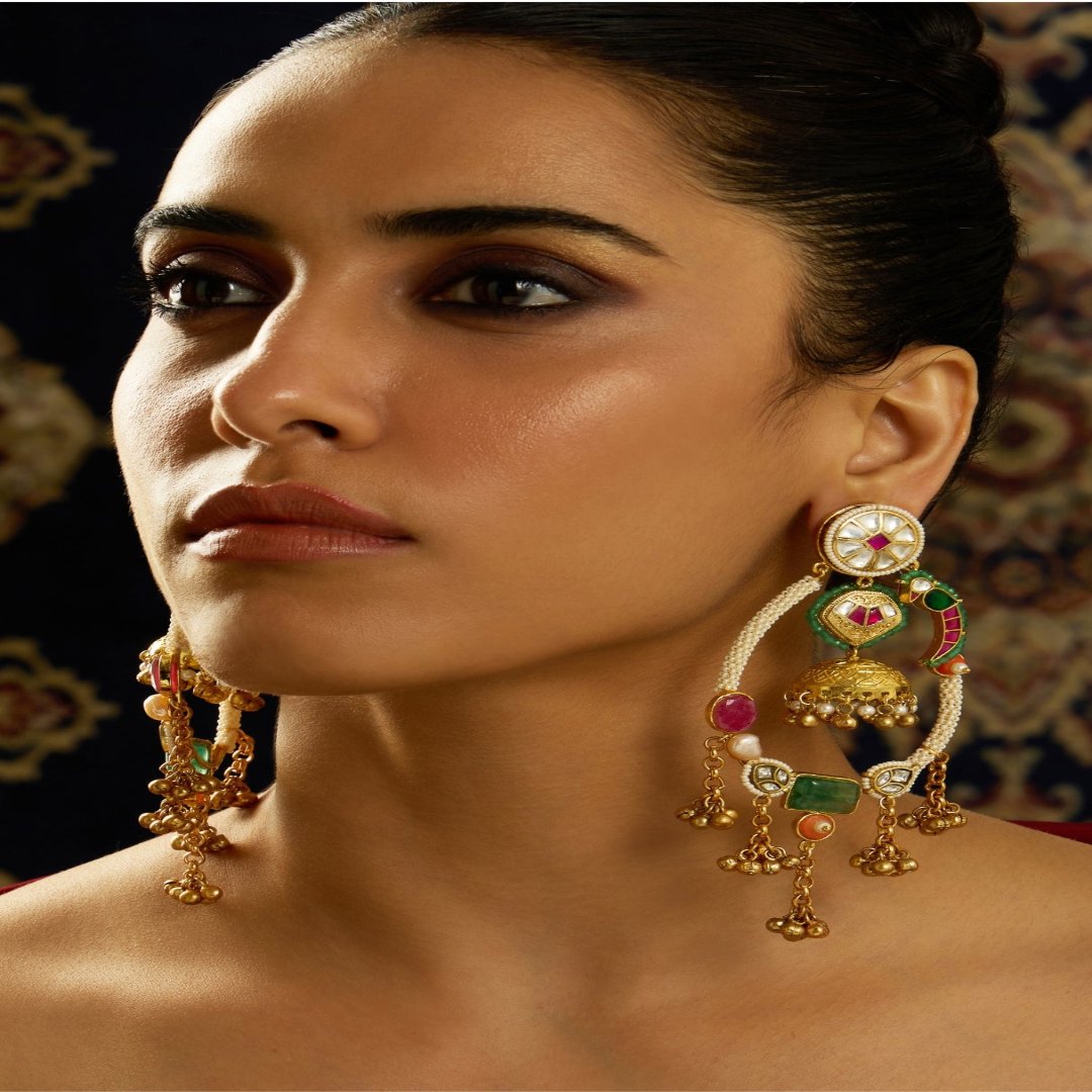 Rajwadi Parrot Motif Dangle Earring - JBRITIER39