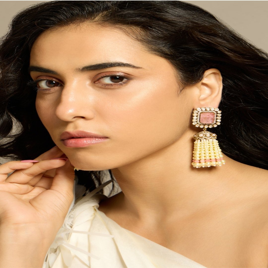 Blush Bloom Jhumka Earring - JBRITIER41