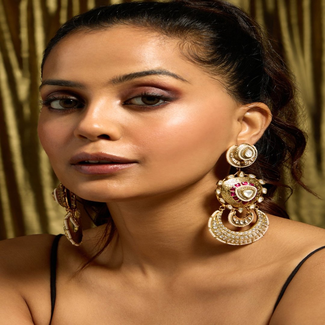 Majestic Ruby Rajwadi Drop Earring - JBRITIER46