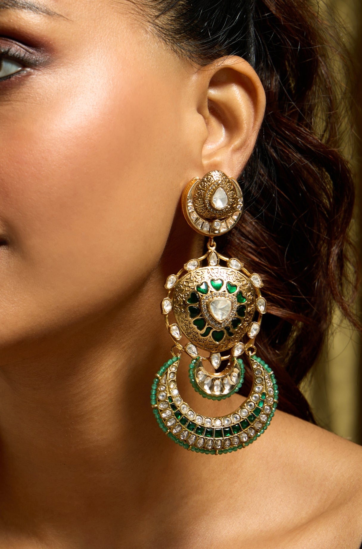 Emerald Glory Rajwadi Drop Earring - JBRITIER47