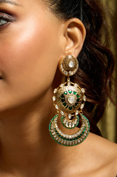 Emerald Glory Rajwadi Drop Earring - JBRITIER47