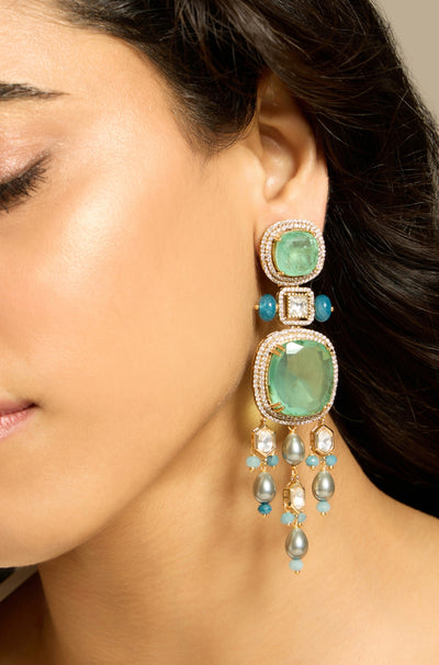 Luminous Aqua Drop Earrings - JBRITIER53