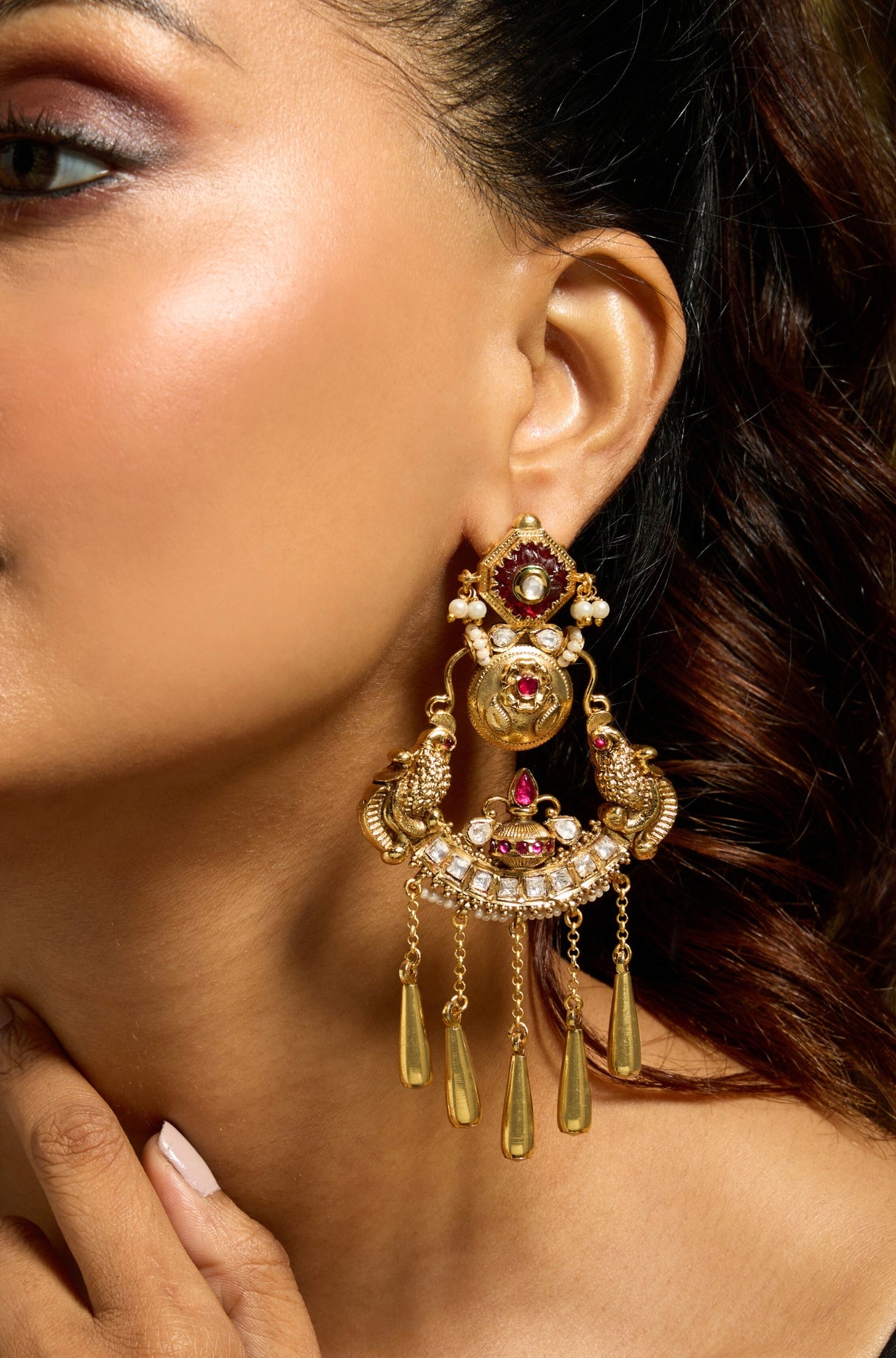 Golden Reverie Chaandbali Earring - JBRITIER59