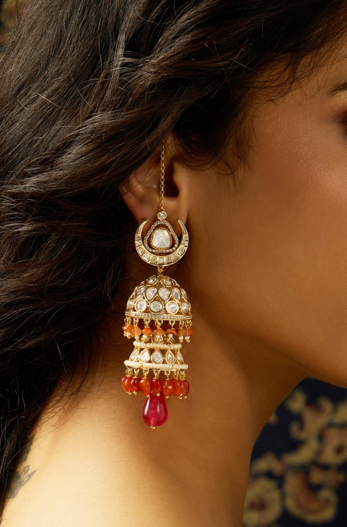 Sunset Harmony Jhumka Earring - JBRITIER60