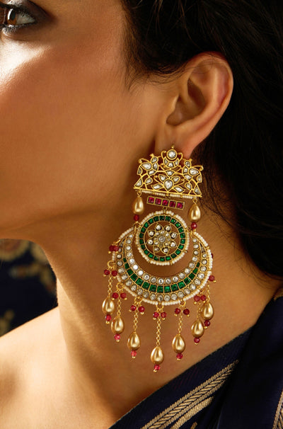 Rajwadi Fusion Chaandbali Earring - JBRITIER73