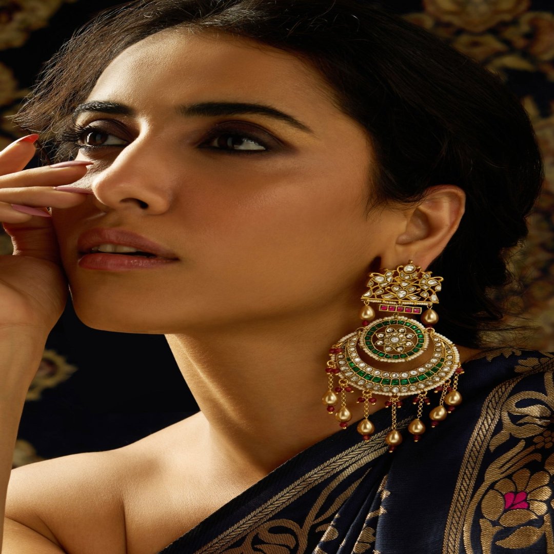 Rajwadi Fusion Chaandbali Earring - JBRITIER73