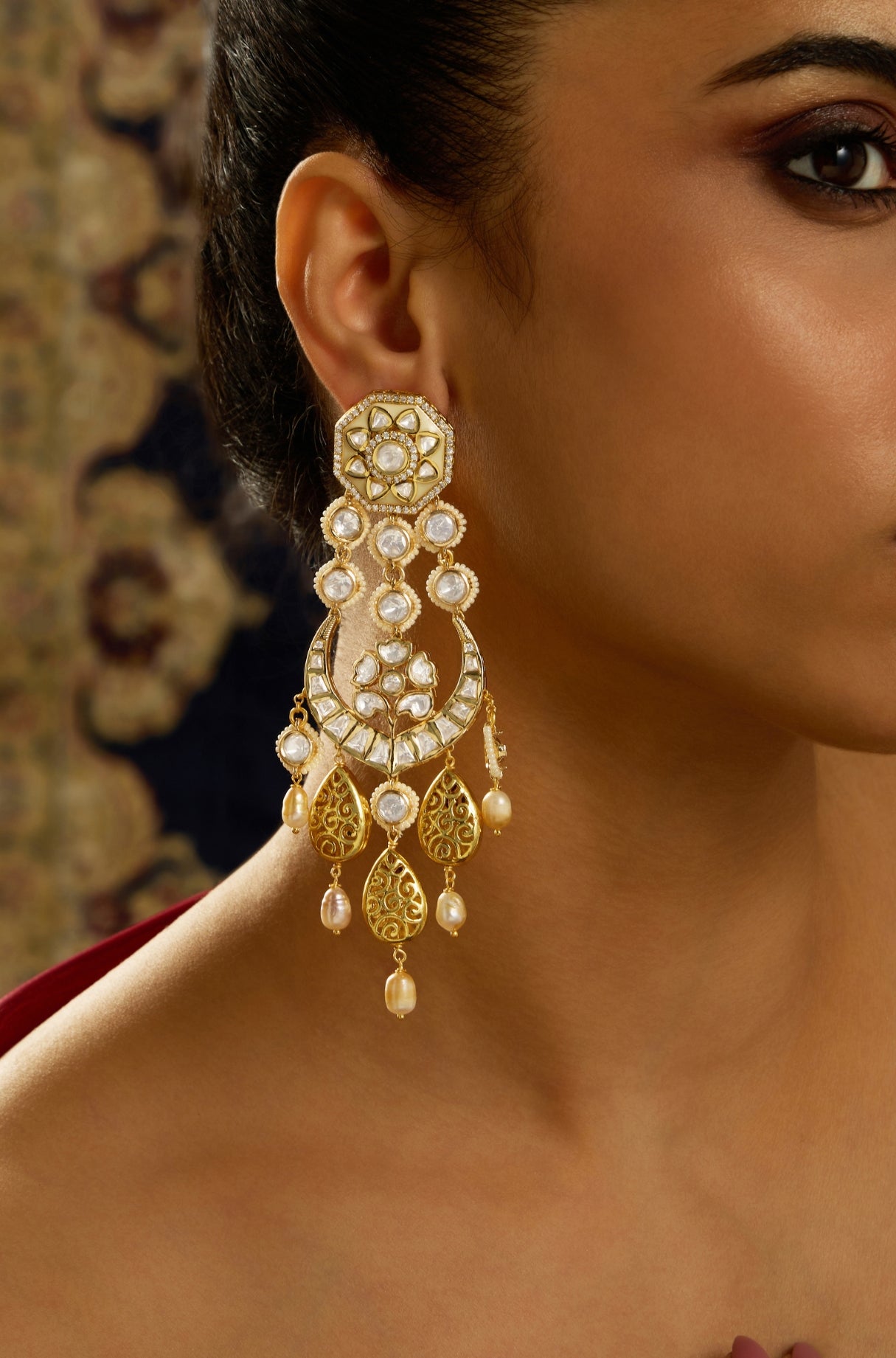 Regal Kundan Gold Chaandbali - JBRITIER89