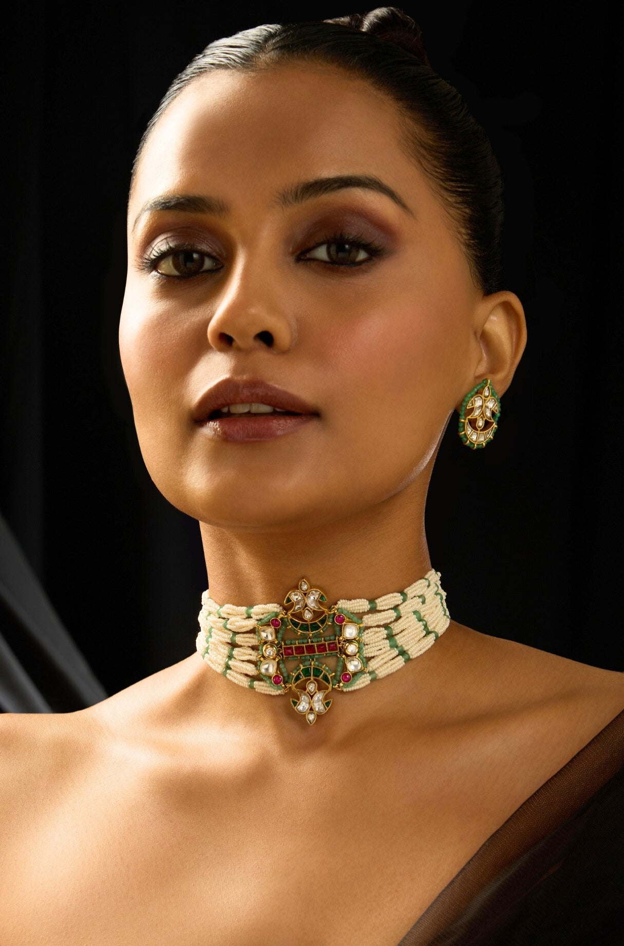 Rajwadi Pearl Choker Set - JBRITINK25