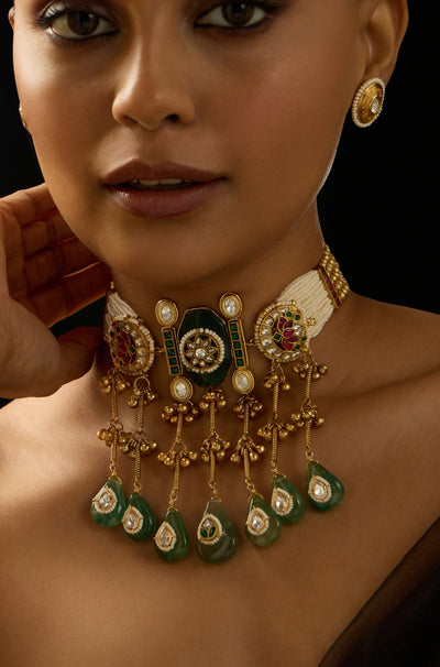 Majestic Rajwadi Necklace Set - JBRITINK28