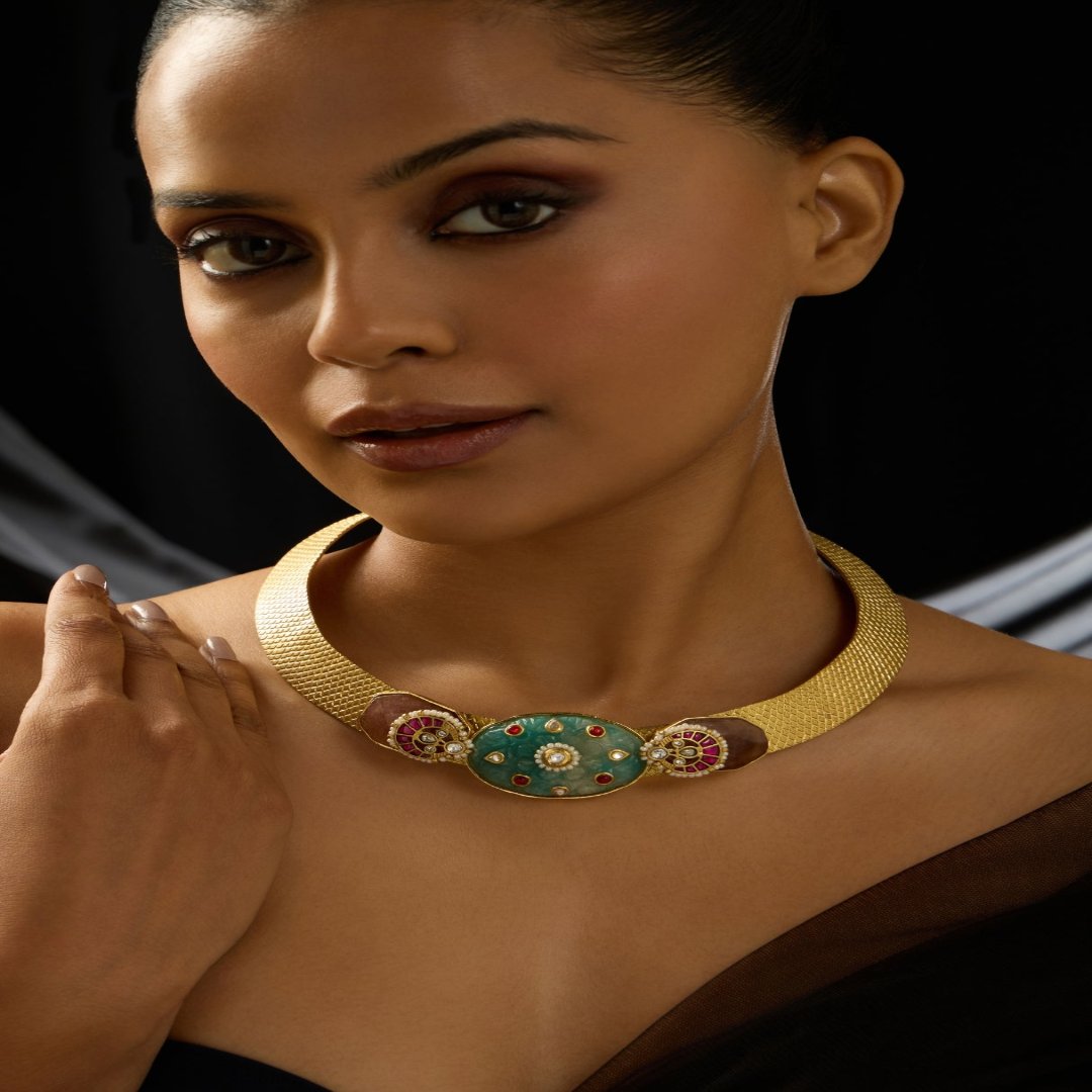 Riti Golden Collar Necklace - JBRITINKS11