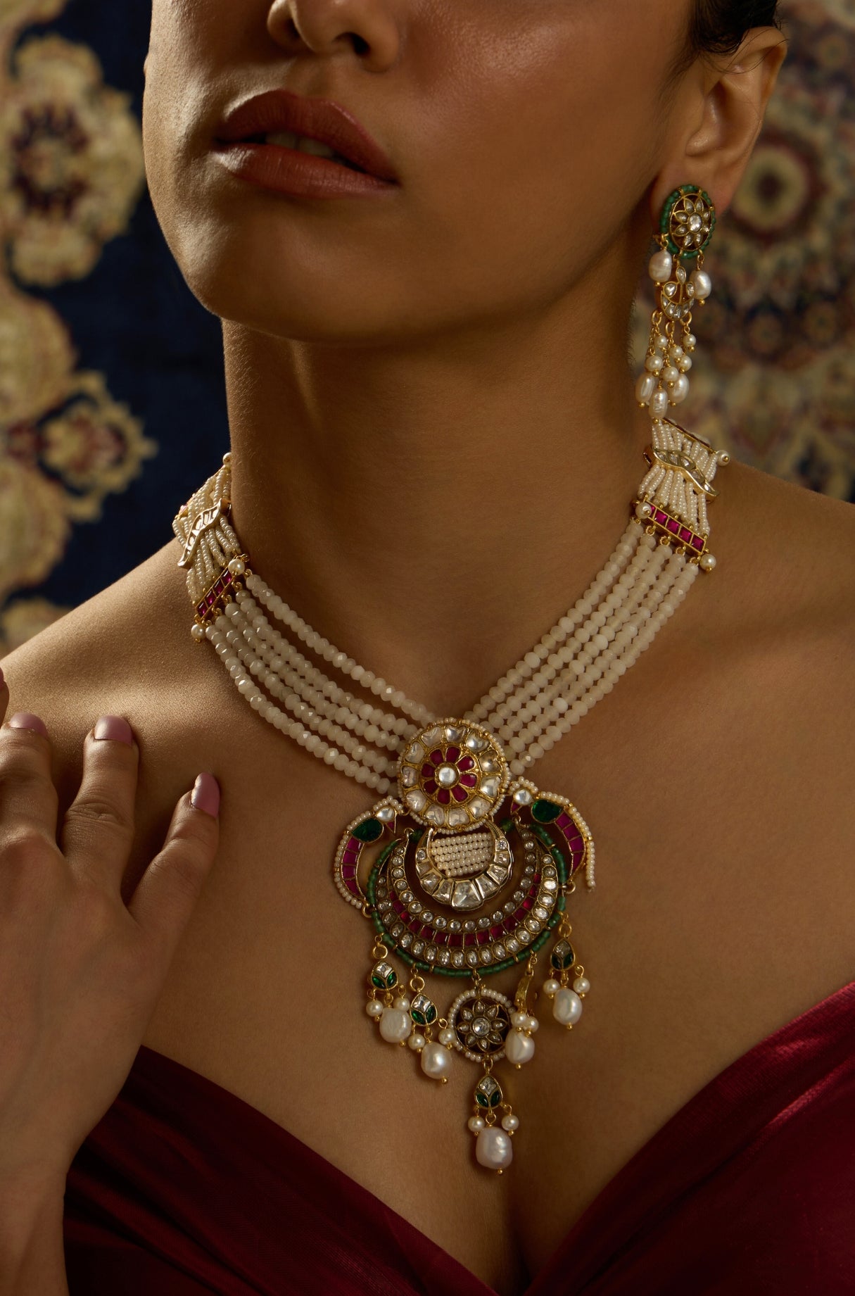 Regal Rajwadi Queen Necklace Set - JBRITINKS39