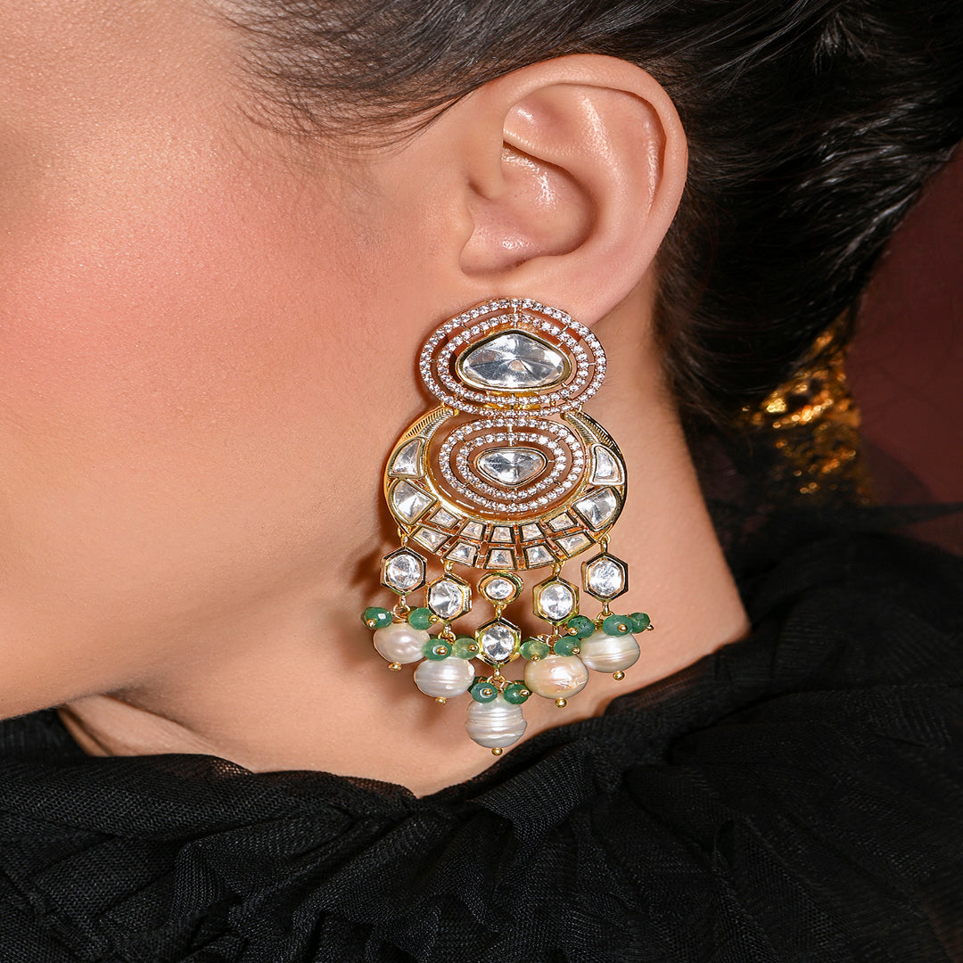 Glam Green Dangler Earrings - JBRMR24ER14