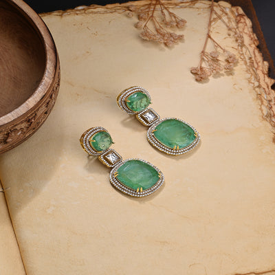 Lustrous Green Dangler Earrings - JBRMR24ER26