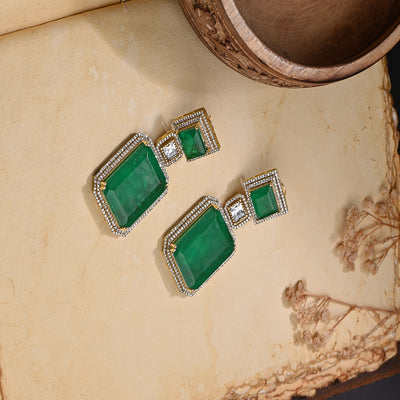 Glisterous Green Dangler Earrings - JBRMR24ER29