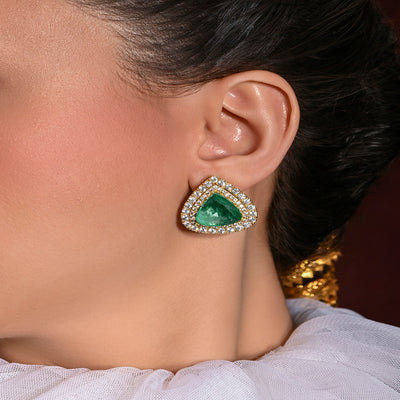 Effulgent Green Stud Earrings - JBRMR24ER30