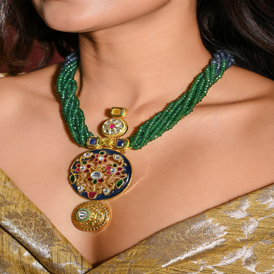 Glamourous Green Necklace - JBRMR24NK34
