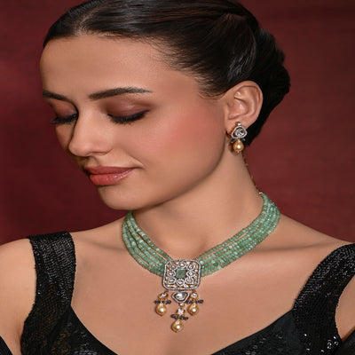 Enamoring Necklace With Earrings - JBRMR24NKS50