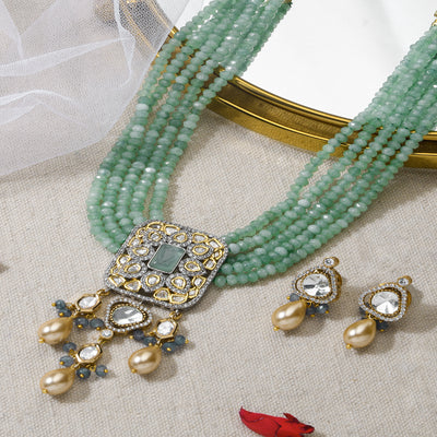 Enamoring Necklace With Earrings - JBRMR24NKS50