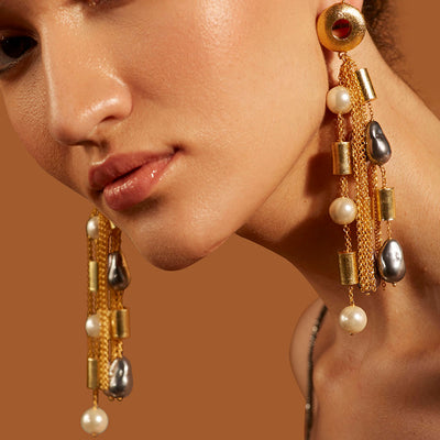Pearl Shower Drop Earrings - JBROCERBLD 19