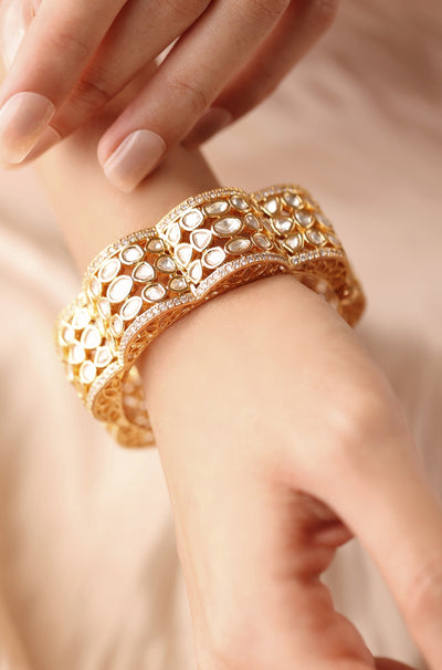 Glimmer Kundan Bangle - JBRSSBR83