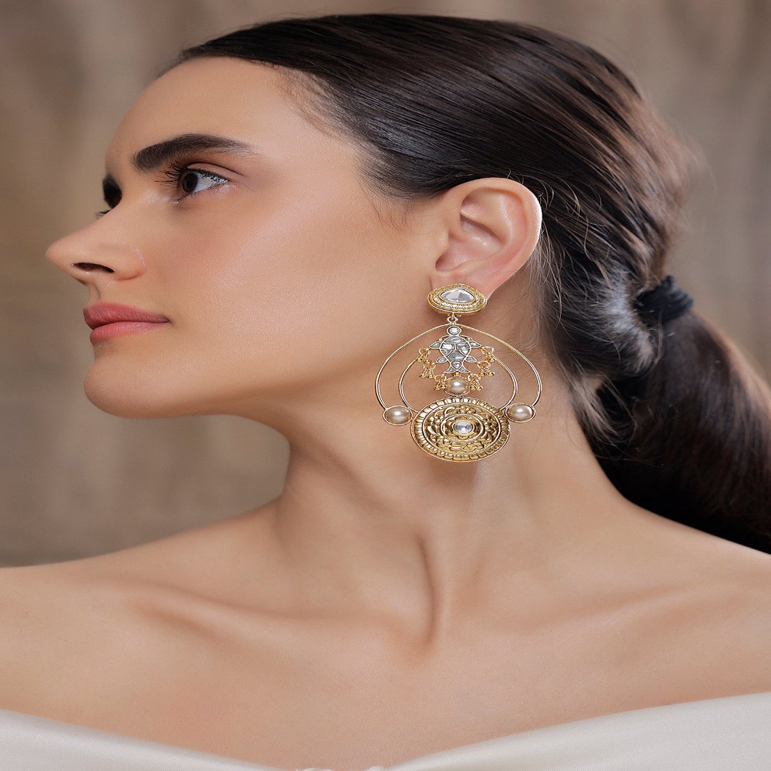 Golden Statement Earrings - JBRSSER 130