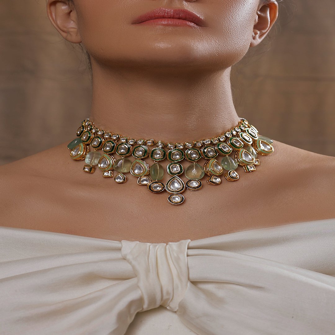 Light Green Echo Fusion Choker - JBRSSNK 308