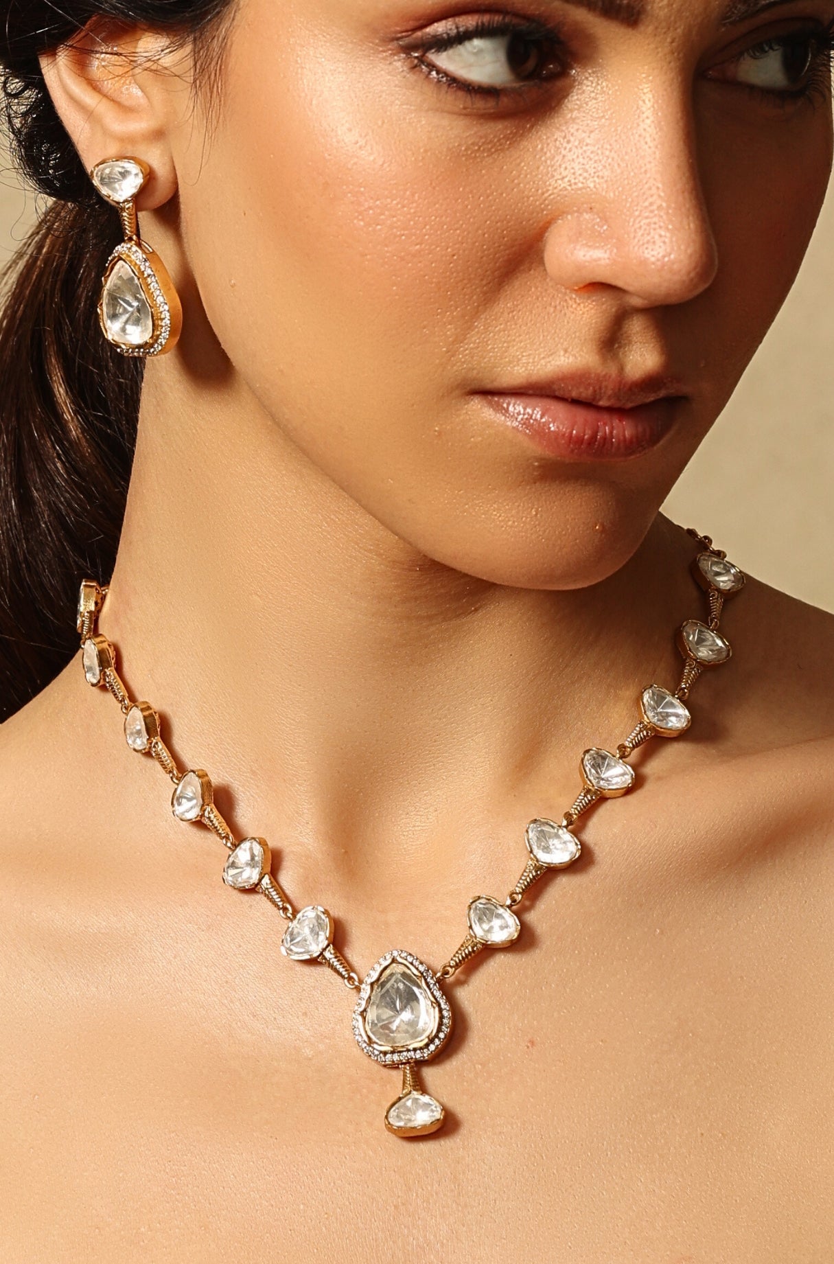 Lunar Sparkle Necklace Set - JBRSSNK411