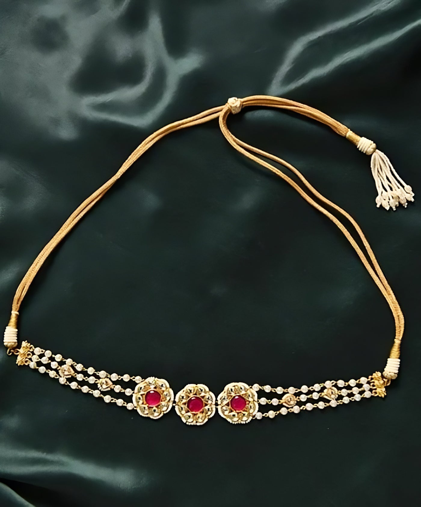 Red Gold Finish Jadau Choker - MR76XH